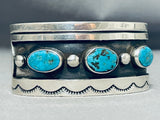 Tremendous Vintage Native American Zuni Turquoise Sterling Silver Bracelet-Nativo Arts