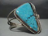 Tremendous Vintage Navajo Blue Diamond Turquoise Sterling Native American Jewelry Silver Bracelet Old-Nativo Arts