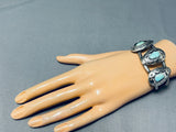 Triple Light Stone Vintage Native American Navajo Turquoise Sterling Silver Bracelet-Nativo Arts