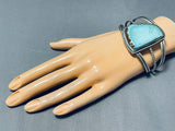 Tso Family Native American Navajo Signed 8 Turquoise Sterling Silver Bracelet-Nativo Arts