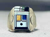 Turquoise Kachina Vintage Native American Navajo Sterling Silver Ring-Nativo Arts