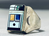 Turquoise Kachina Vintage Native American Navajo Sterling Silver Ring-Nativo Arts