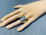 Turquoise Kachina Vintage Native American Navajo Sterling Silver Ring-Nativo Arts