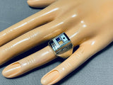 Turquoise Kachina Vintage Native American Navajo Sterling Silver Ring-Nativo Arts