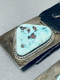 Turquoise Nugget Slab Vintage Native American Navajo Sterling Silver Concho Belt-Nativo Arts