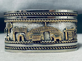 Unbelievable Native American Navajo Sterling Silver And Gold Storyteller Bracelet-Nativo Arts