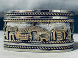 Unbelievable Native American Navajo Sterling Silver And Gold Storyteller Bracelet-Nativo Arts
