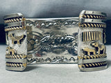 Unbelievable Native American Navajo Sterling Silver And Gold Storyteller Bracelet-Nativo Arts