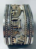 Unbelievable Native American Navajo Sterling Silver And Gold Storyteller Bracelet-Nativo Arts