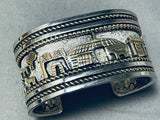 Unbelievable Native American Navajo Sterling Silver And Gold Storyteller Bracelet-Nativo Arts