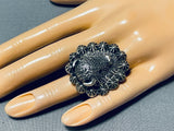 Unbelievable Native American Navajo Sterling Silver Buffalo Ring-Nativo Arts