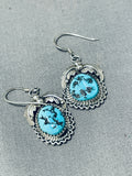 Unforgettable Vintage Native American Navajo Morenci Turquoise Sterling Silver Earrings-Nativo Arts