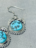 Unforgettable Vintage Native American Navajo Morenci Turquoise Sterling Silver Earrings-Nativo Arts