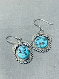 Unforgettable Vintage Native American Navajo Morenci Turquoise Sterling Silver Earrings-Nativo Arts