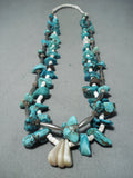 Unforgettable Vintage Native American Navajo Turquoise Sterling Silver Necklace Old-Nativo Arts