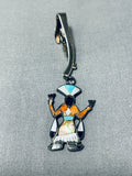 Unique Authentic Vintage Native American Zuni Turquoise Dancer Sterling Silver Pin-Nativo Arts