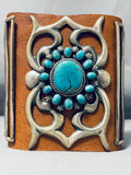 Unique Brown Ketoh Vintage Native American Navajo Turquoise Sterling Silver Ketoh Bracelet-Nativo Arts