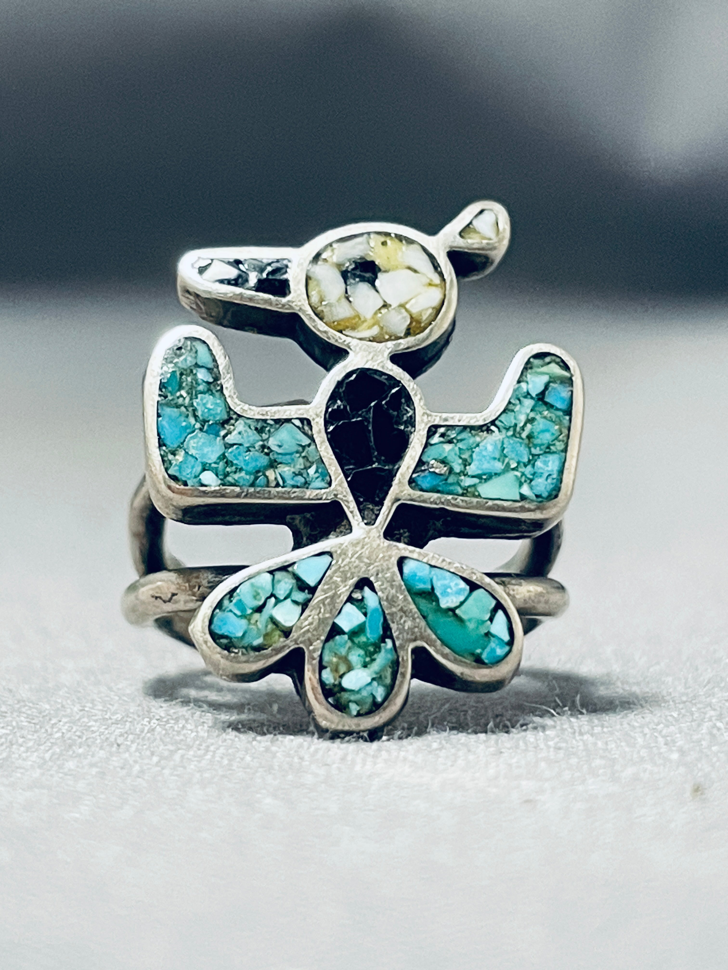 NWOT Sterling Silver & Turquoise factory Mojave Navajo Star Ring