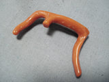Unique Navajo Coral Branch Sterling Silver Pin Native American-Nativo Arts