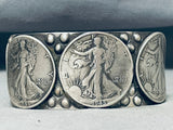 Unique San Felipe Sterling Silver Coins Heavy 100 Gram Bracelet-Nativo Arts