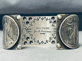 Unique San Felipe Sterling Silver Coins Heavy 100 Gram Bracelet-Nativo Arts