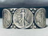 Unique San Felipe Sterling Silver Coins Heavy 100 Gram Bracelet-Nativo Arts
