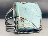 Unique Shape Turquoise Native American Navajo Sturdy Sterling Silver Bracelet-Nativo Arts