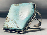 Unique Shape Turquoise Native American Navajo Sturdy Sterling Silver Bracelet-Nativo Arts