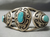 Unique Technique! Vintage Native American Navajo Turquoise Overlay Sterling Silver Bracelet Old-Nativo Arts