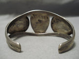 Unique Technique! Vintage Native American Navajo Turquoise Overlay Sterling Silver Bracelet Old-Nativo Arts