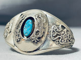 Unique Technique Vintage Native American Navajo Turquoise Sterling Silver Bracelet-Nativo Arts