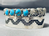 Unique Vintage Native American Navajo Hand Carved Geomtric Sterling Silver Bracelet-Nativo Arts