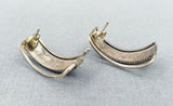 Unique Vintage Native American Navajo Mother Of Pearl Inlay Sterling Silver Earrings-Nativo Arts