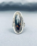 Unique Vintage Native American Navajo Petrified Wood Sterling Silver Ring-Nativo Arts