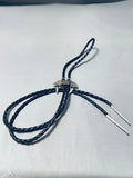 Unique Vintage Native American Navajo Signed 2 Kingman Turquoise Sterling Silver Kachina Bolo-Nativo Arts