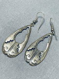 Unique Vintage Native American Navajo Sterling Silver Earrings-Nativo Arts
