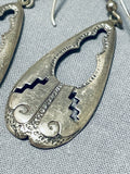 Unique Vintage Native American Navajo Sterling Silver Earrings-Nativo Arts