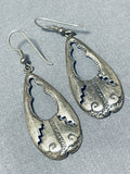 Unique Vintage Native American Navajo Sterling Silver Earrings-Nativo Arts