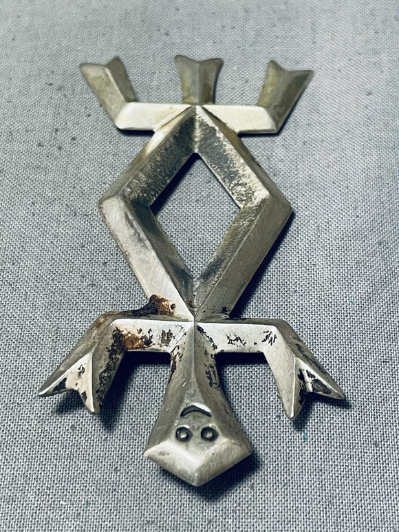 Unique Vintage Native American Navajo Sterling Silver Kachina Pin Pendant-Nativo Arts