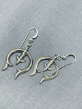 Unique Vintage Native American Navajo Sterling Silver Vine Earrings-Nativo Arts