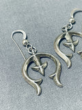 Unique Vintage Native American Navajo Sterling Silver Vine Earrings-Nativo Arts