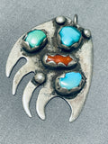 Unique Vintage Native American Navajo Turquoise Sterling Silver Pendant-Nativo Arts