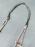 Unique Vintage Native American Zuni Heishi Sterling Silver Animal Fetish Necklace-Nativo Arts