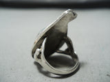 Unique Vintage Navajo Native American Green Turquoise Sterling Silver Ring-Nativo Arts