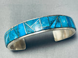 Uniuqe Gilbert Turquoise Native American Navajo Sterling Silver Bracelet-Nativo Arts