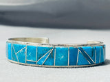 Uniuqe Gilbert Turquoise Native American Navajo Sterling Silver Bracelet-Nativo Arts