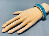 Uniuqe Gilbert Turquoise Native American Navajo Sterling Silver Bracelet-Nativo Arts
