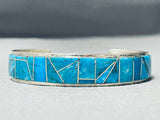 Uniuqe Gilbert Turquoise Native American Navajo Sterling Silver Bracelet-Nativo Arts