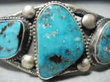 Verdy Jake Vintage Native American Navajo Morenci Turquoise Sterling Silver Bracelet-Nativo Arts