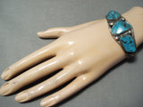 Verdy Jake Vintage Native American Navajo Morenci Turquoise Sterling Silver Bracelet-Nativo Arts